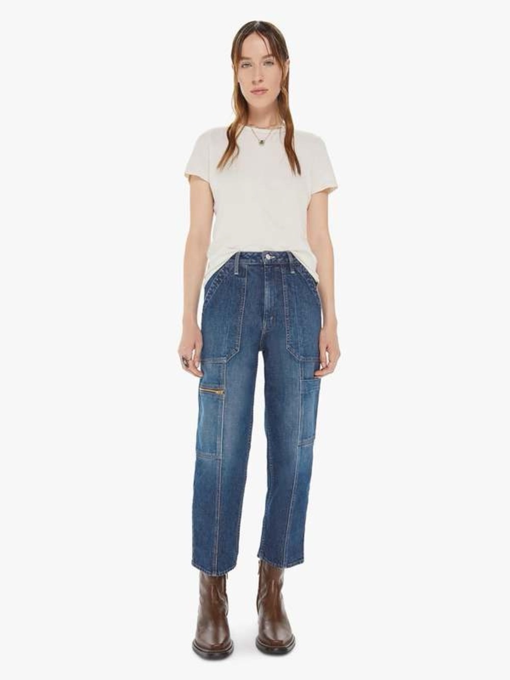 Mother Denim The Private Zip Pocket Ankle in Mile High